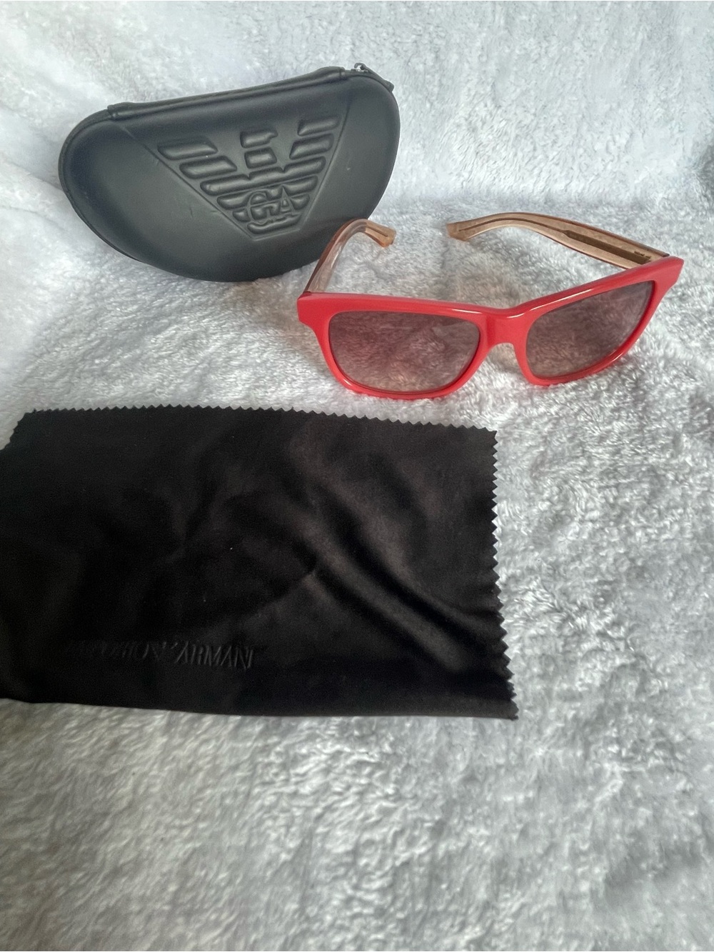 Emporio Armani Orange Frame Sunglasses with Brown Gradient